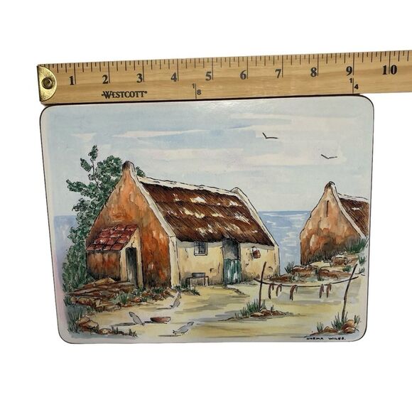 Vintage Cape Cottages Cork Backed Place Mats Artist Norma Wiles Set of Six - Picture 11 of 15